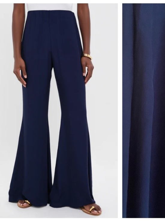 Tuckernuck Pants - Tuckernuck Navy Blue Viscose Charmeuse Moore Wide Leg Pant Medium